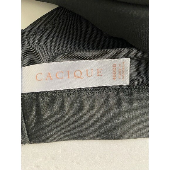 Cacique 46DDD Lot Of 2 Bras Nude & Black Lightly Lined Balconette Bra Underwire - Picture 5 of 10